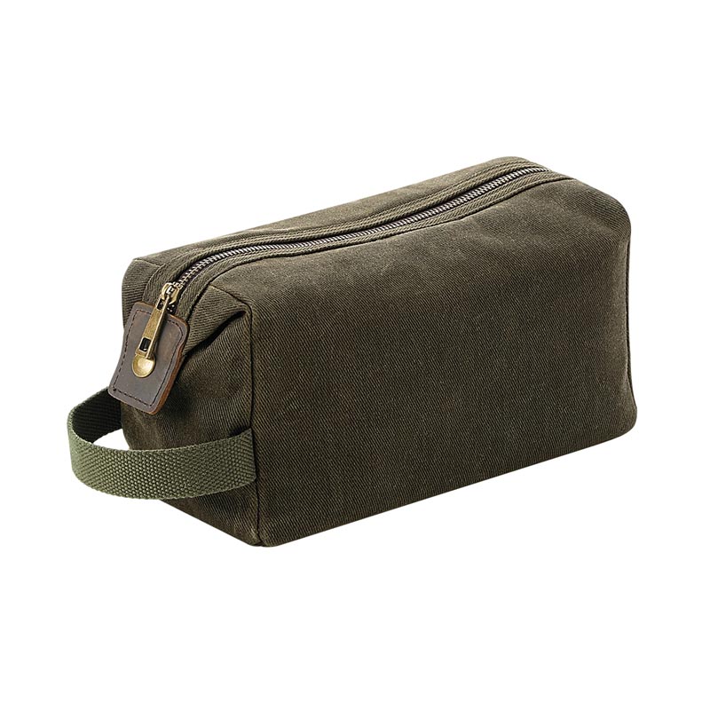 Heritage waxed canvas wash bag - Black One Size